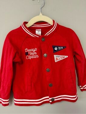 Carter's Red 'Daddy's Team Captain' Varsity Jacket